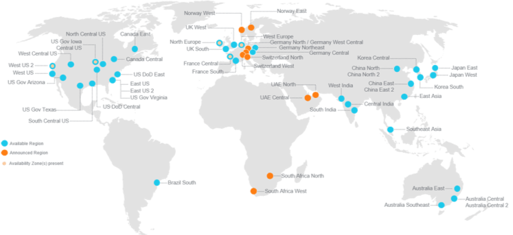 The public cloud consists of tens of data centers